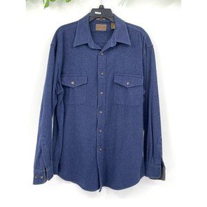 St. John’s Bay Long Sleeve‎ Button Up Size L 100% Cotton Blue Men’s
